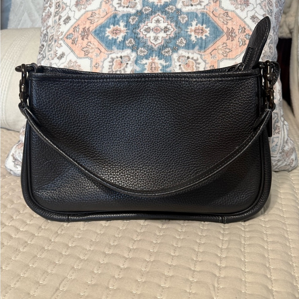 Coach Black Pebbled Leather Shoulder Bag